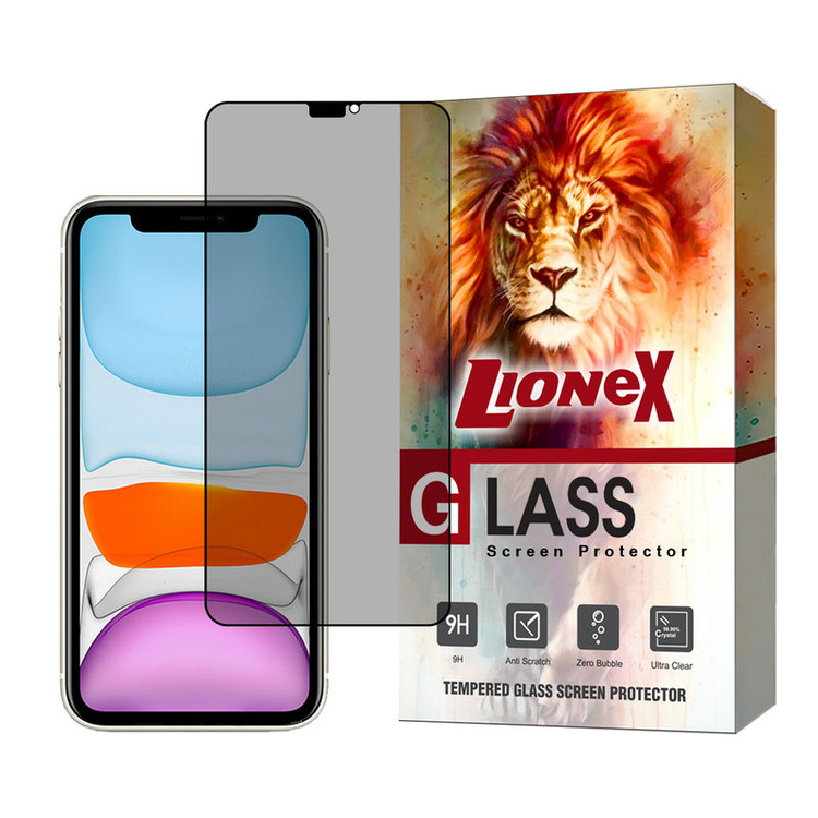 محافظ صفحه نمایش حریم شخصی لایونکس مدل PRIVFULLL مناسب برای گوشی موبایل اپل iPhone 11 / iPhone XR