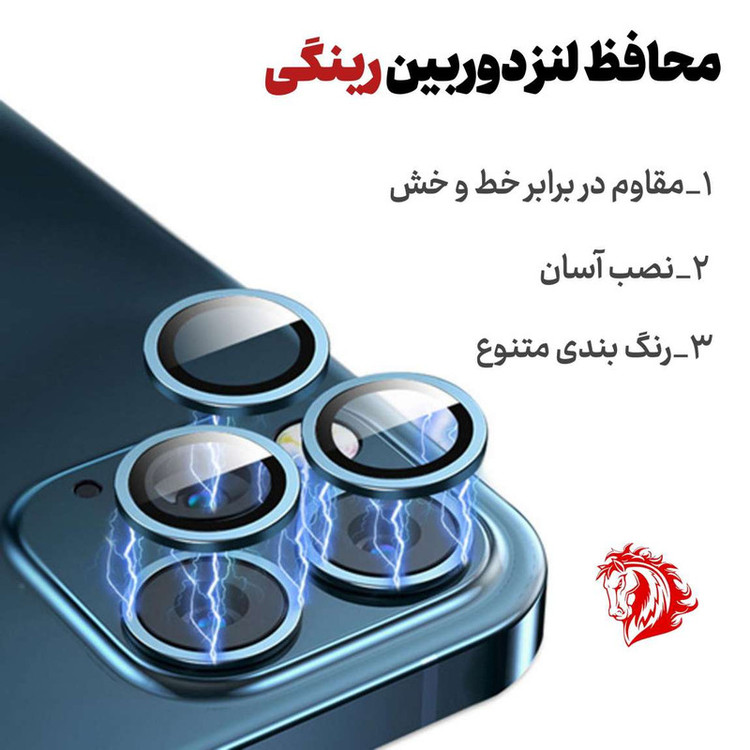 محافظ لنز دوربین هورس مدل RINIPH مناسب برای گوشی موبایل اپل iPhone 15 Pro
