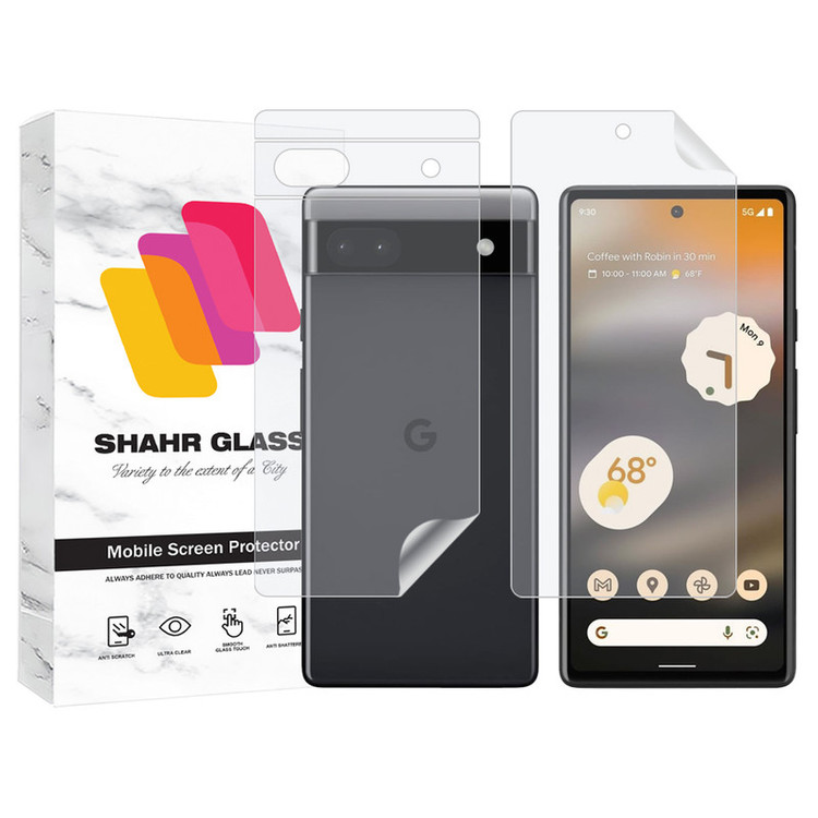 محافظ صفحه نمایش شهر گلس مدل MTNANFBSH مناسب برای گوشی موبایل گوگل Pixel 6a به همراه محافظ پشت گوشی