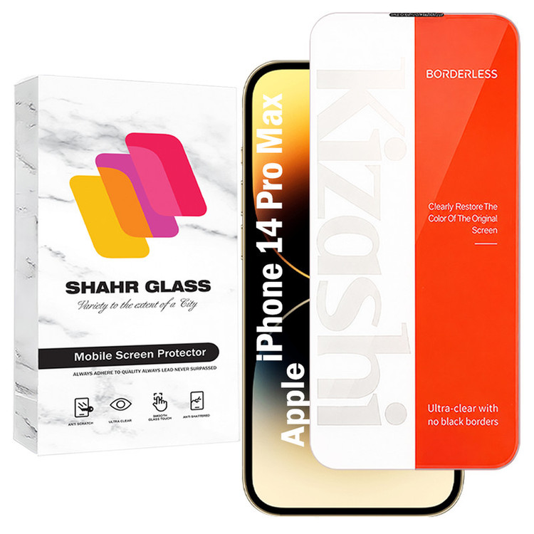 محافظ صفحه نمایش شهر گلس مدل KIZNOST مناسب برای گوشی موبایل اپل iPhone 14 Pro Max