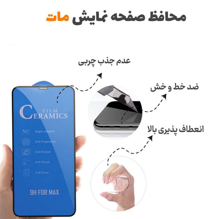 محافظ صفحه نمایش سرامیکی مات ژینوس مدل BLUECRMX مناسب برای گوشی موبایل شیائومی Redmi Note 8 Pro