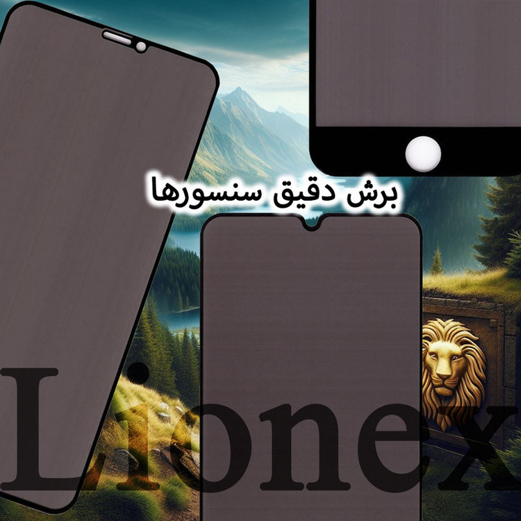 محافظ صفحه نمایش سرامیکی حریم شخصی لایونکس مدل CERPRIVNANOL مناسب برای گوشی موبایل اپل iPhone 8 Plus / 7 Plus به همراه محافظ پشت گوشی