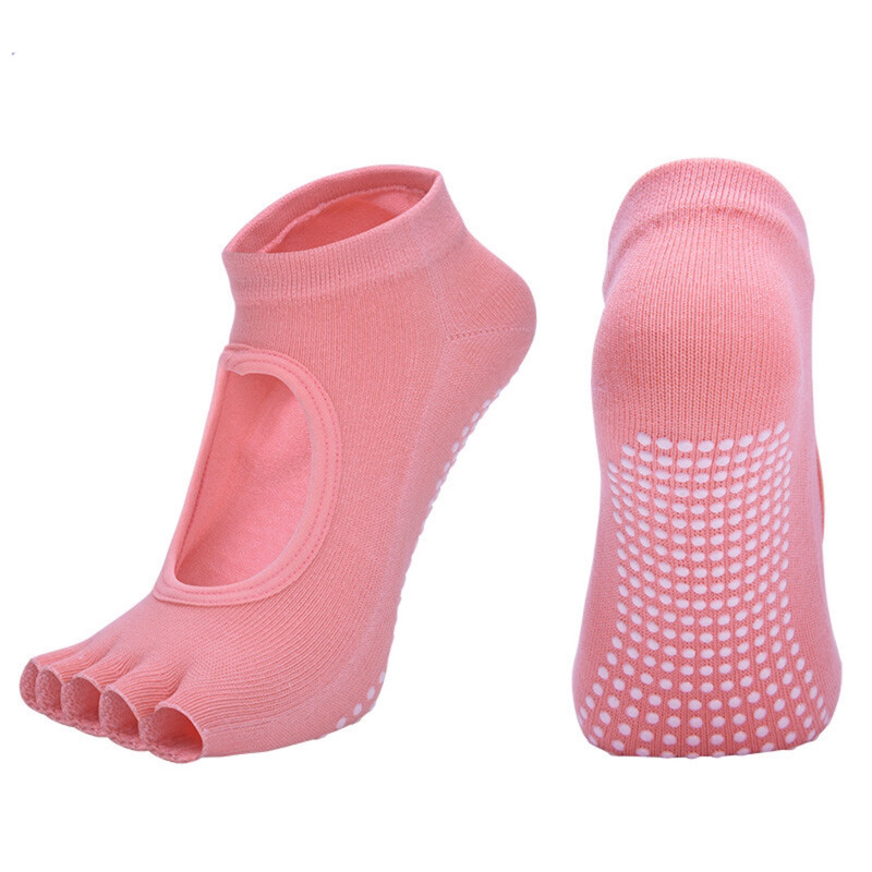 جوراب پیلاتس مدل کف ژله ای پنجه باز 097-010