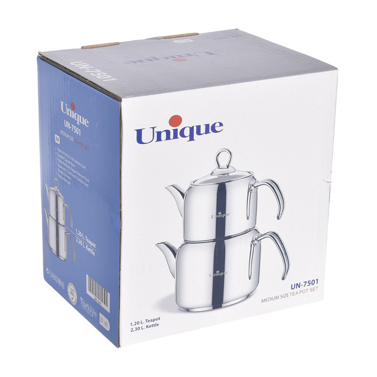 ست کتری و قوری یونیک کد 7501 گنجایش کتری 2.5 لیتر گنجایش قوری 1.2 لیتر