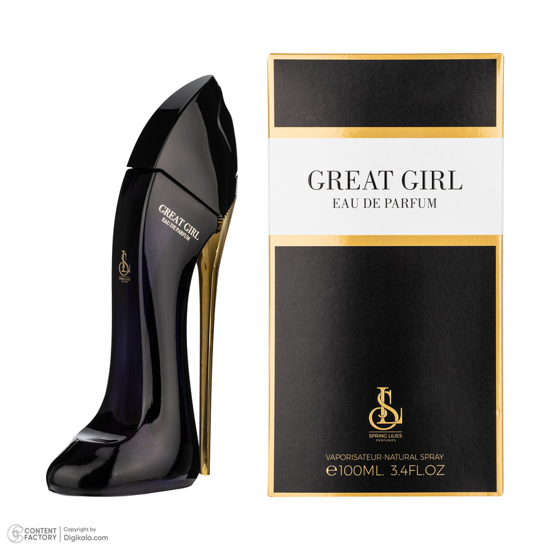 ادوپرفیوم زنانه اسپرینگ لیلیز مدل Great Girl با رایحه گرم حجم 100 میلیلیتر